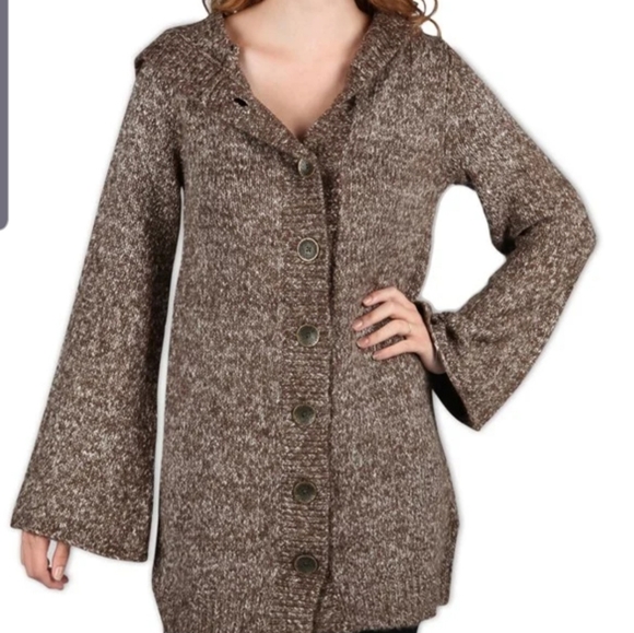 Prana Sweaters - Prana willow duster hooded grey sweater size Small